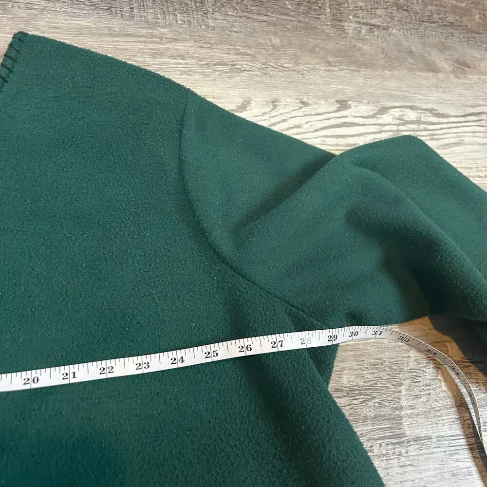 Vintage Bedford Fair Green Fleece Tunic Sweater with Gingerbread Appliqués